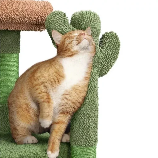 Deluxe 42″ Cactus-Themed Cat Tree with Sisal Scratching Posts & Cozy Condo - Image 7