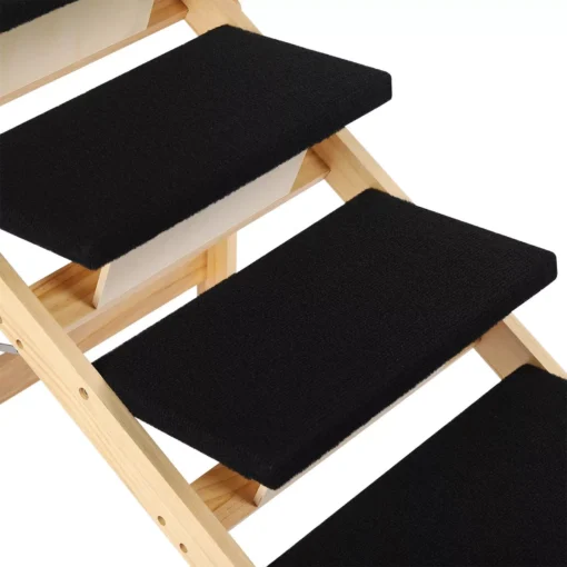 2-in-1 Foldable Wooden Pet Stairs & Ramp for Cats and Medium-Sized Dogs - Image 6