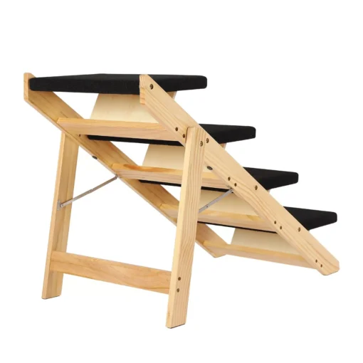 2-in-1 Foldable Wooden Pet Stairs & Ramp for Cats and Medium-Sized Dogs - Image 3