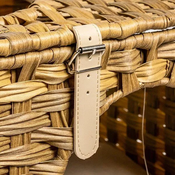 Wicker Cat Bed with Rattan Condos & Cushion