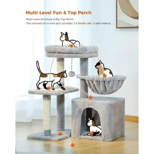 Transformable Cat Tower – 28.5” Small Cat Tree for Indoor Cats - Image 5