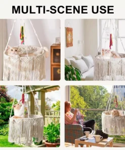 Boho Chic Macrame Cat Hammock