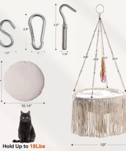 Boho Chic Macrame Cat Hammock