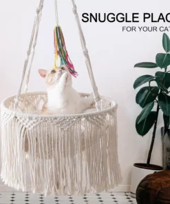 Boho Chic Macrame Cat Hammock