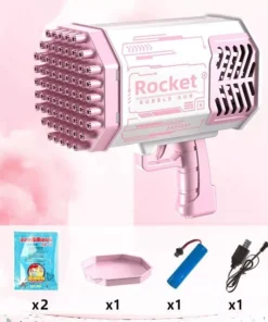 Kids LED Rocket Bubble Gun