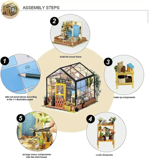 DIY Miniature Greenhouse Dollhouse Kit - Image 6