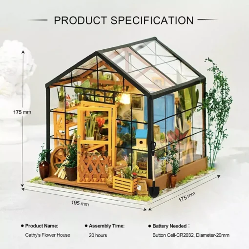 DIY Miniature Greenhouse Dollhouse Kit - Image 7