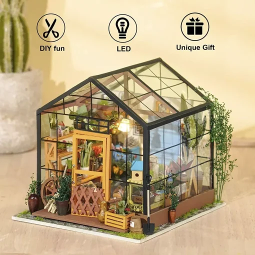 DIY Miniature Greenhouse Dollhouse Kit - Image 4