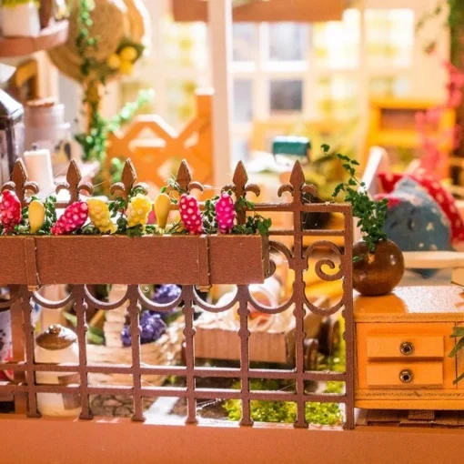 DIY Miniature Room Dollhouse Kit with LED Light and Furniture - Image 5