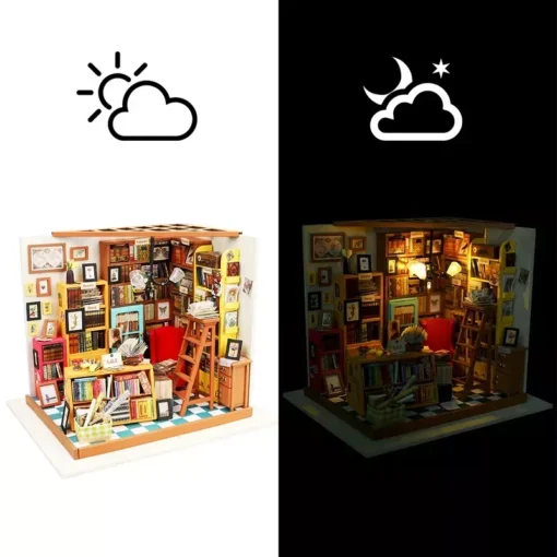 DIY Miniature Room Dollhouse Kit with LED Light and Furniture - Image 7