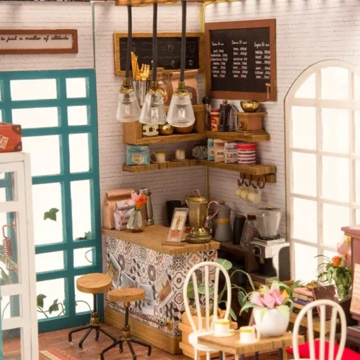 DIY Miniature Room Dollhouse Kit with LED Light and Furniture - Image 6