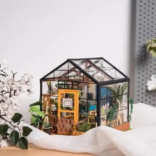DIY Miniature Room Dollhouse Kit with LED Light and Furniture - Image 3