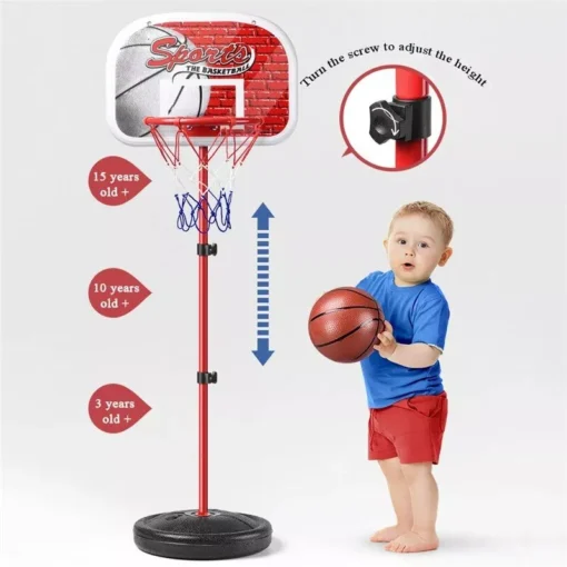 Adjustable Height Basketball Hoop Stand Set for Kids - Image 3