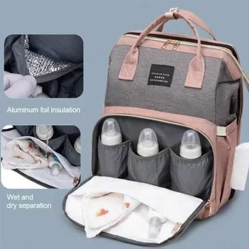 Multi-Function Portable Baby Diaper Bag with Folding Crib and Changing Table - Image 3
