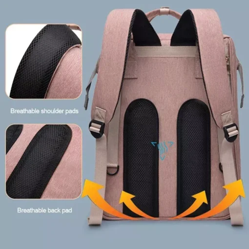 Multi-Function Portable Baby Diaper Bag with Folding Crib and Changing Table - Image 4