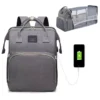 Multi-Function Portable Baby Diaper Bag with Folding Crib and Changing Table