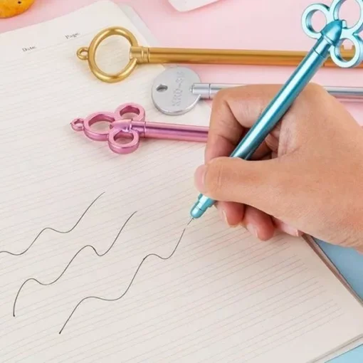 Retro Key-Shaped Gel Ink Pens, 100 Pcs Set - Image 4