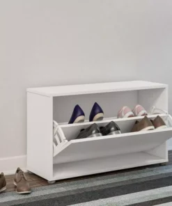 Compact Shoe Rack Cabinet: Sleek Storage for 10 Pairs