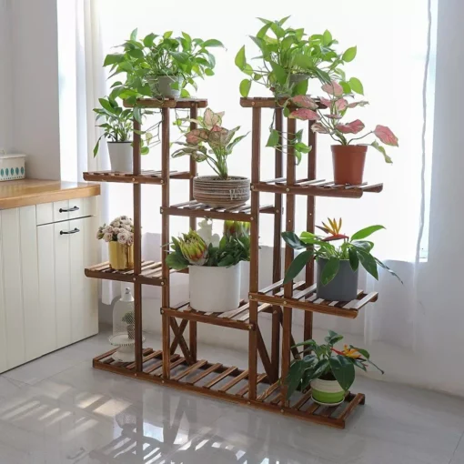 46in Wood Multi-Tier Plant Stand - Image 7