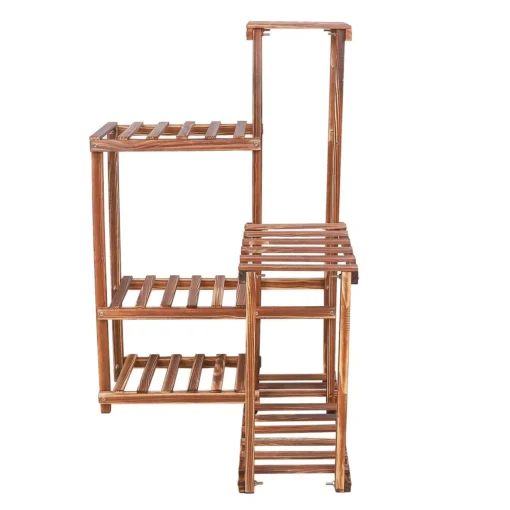 6-Tier Wooden Plant Stand for Indoor & Outdoor Display - Image 7