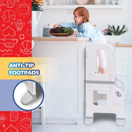 Kitchen Helper Stool for Toddlers 2-in-1 Safety Step Stool - Image 5