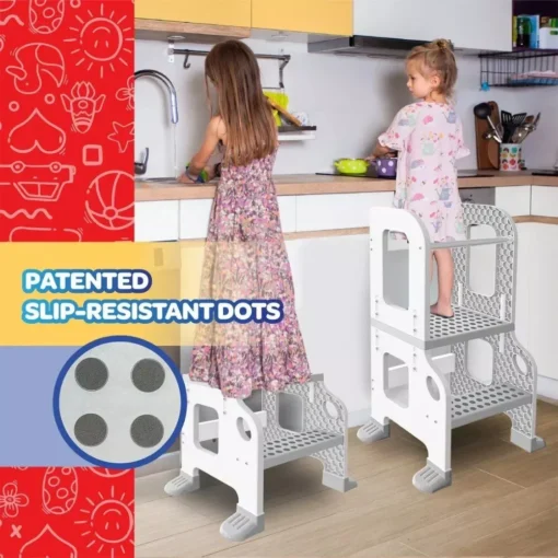 Kitchen Helper Stool for Toddlers 2-in-1 Safety Step Stool - Image 6