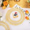 96pcs Gold Plastic Plates