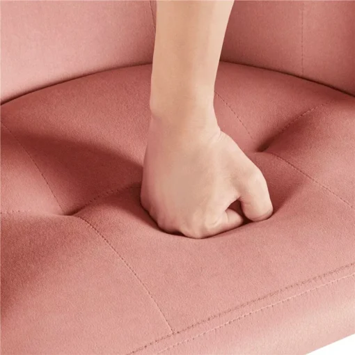 Pink Velvet Adjustable Swivel Office Chair - Image 8