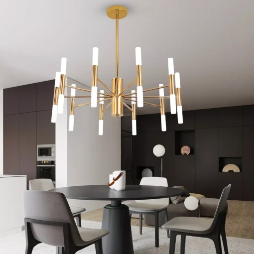 Modern Golden LED Chandelier for Luxurious Ambiance - Image 4