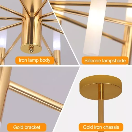 Modern Golden LED Chandelier for Luxurious Ambiance - Image 6