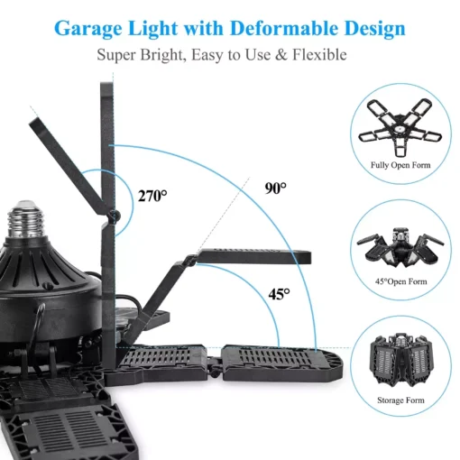 Adjustable LED Garage Ceiling Light - Image 4