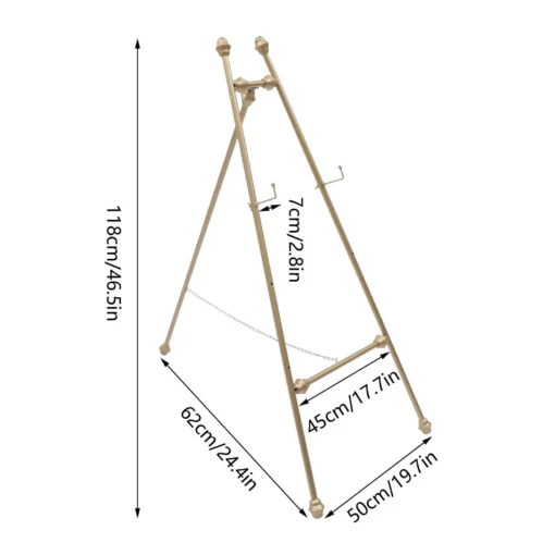 Elegant Golden Iron Floor Easel Stands for Weddings and Displays - Image 8
