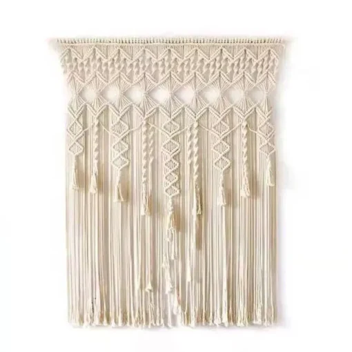 Boho Chic Beige Macrame Wall Hanging Tapestry - Image 6