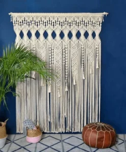 Boho Chic Beige Macrame Wall Hanging Tapestry