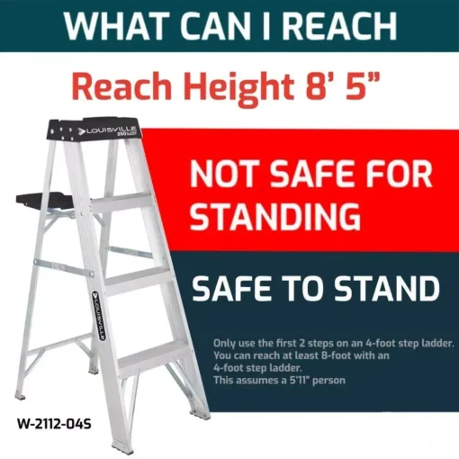4′ Folding Aluminum Step Ladder - Image 3