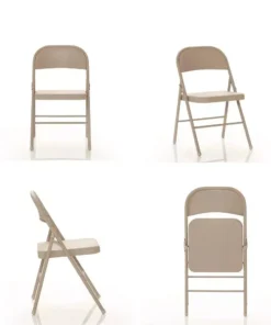 4-Pack Heavy Duty Steel Folding Chairs for Outdoor & Indoor Use
