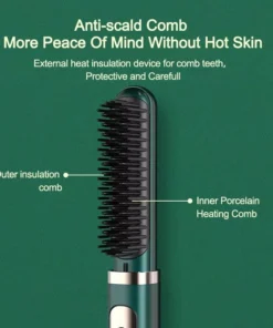 Electric Professional Negative Ion Hair Straightener Brush Curling Hot Comb