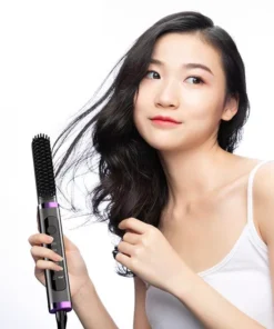 Electric Professional Negative Ion Hair Straightener Brush Curling Hot Comb