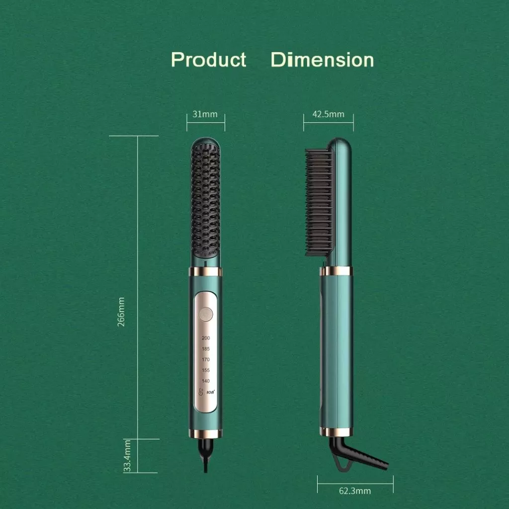 Electric Professional Negative Ion Hair Straightener Brush Curling Hot Comb