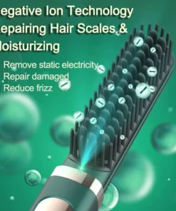 Electric Professional Negative Ion Hair Straightener Brush Curling Hot Comb