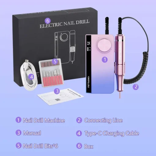 Rechargeable Nail Drill Manicure Machine - Image 10