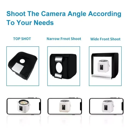 Portable LED Photography Light Box Studio with Adjustable Brightness and 4 Color Backdrops - Image 4