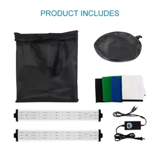 Portable LED Photography Light Box Studio with Adjustable Brightness and 4 Color Backdrops - Image 7