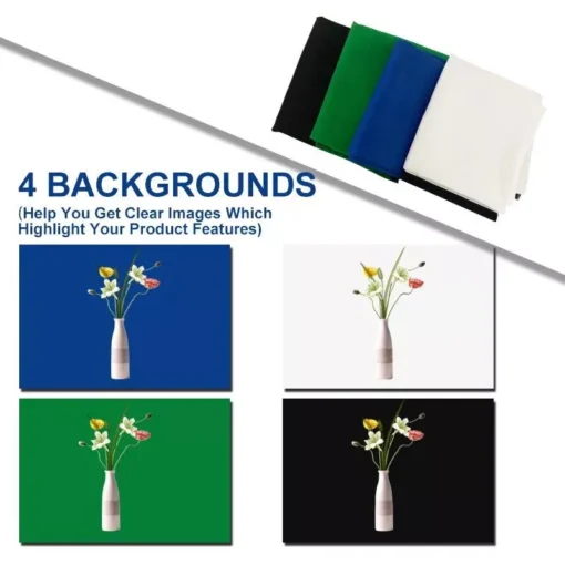 Portable LED Photography Light Box Studio with Adjustable Brightness and 4 Color Backdrops - Image 5