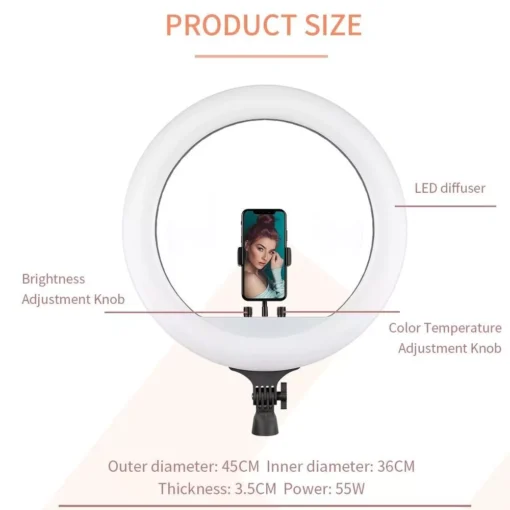 18-inch Bi-Color LED Ring Light - Image 2