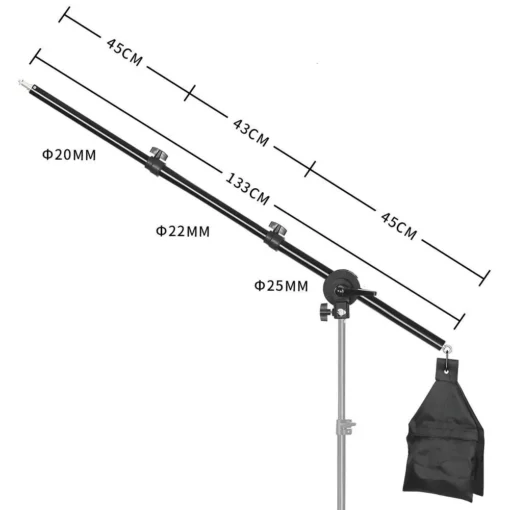 Professional Telescopic Boom Arm Light Stand with Sandbag for Studio Lighting - Image 6