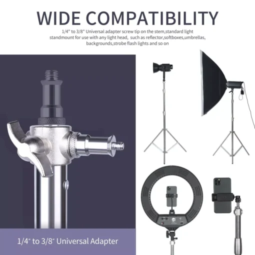 Heavy Duty Stainless Steel Tripod Light Stand 2.8M - Image 6
