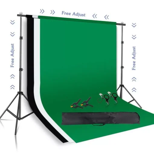 Adjustable Multi-Purpose Photography Background Stand Kit with Chroma Key Screen - Image 2