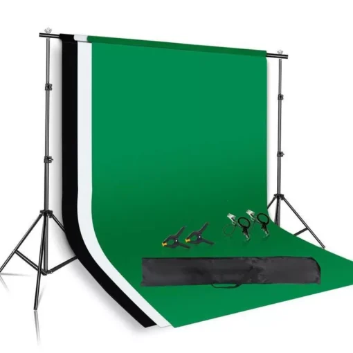 Adjustable Multi-Purpose Photography Background Stand Kit with Chroma Key Screen