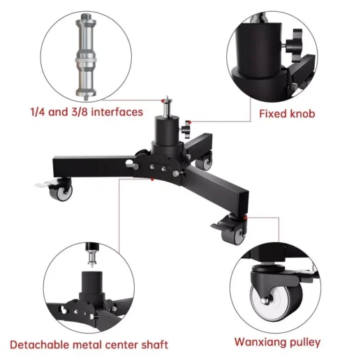 Multi-Purpose Photography Floor Light Stand with Casters and Adjustable Height - Image 5